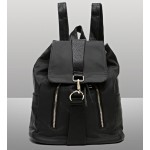 Black Giant Zipper Canvas Drawstring School Funky Bag Backpack