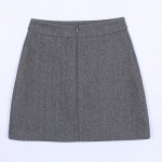 Grey Burgundy Black Woolen Bodycon A Line Mini Skirt