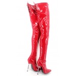 Red Patent Glossy Thigh High Stiletto High Heels Night Club Long Boots Shoes