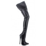 Black Sexy Thigh High Pointed Head Stiletto High Heels Night Club Cosplay Long Boots