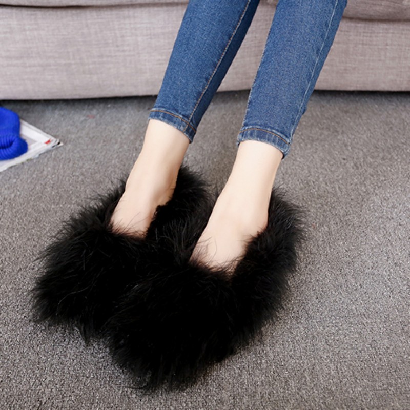 black fuzzy shoes