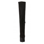 Black Suede Pointed Head Stretchy Over the Knee Stiletto High Heels Long Boots Shoes