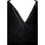 Black Velvet Long Sleeves V Neck Gothic Maxi Long A Line Dress Gown