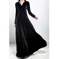 Long Sleeve Velvet Dress