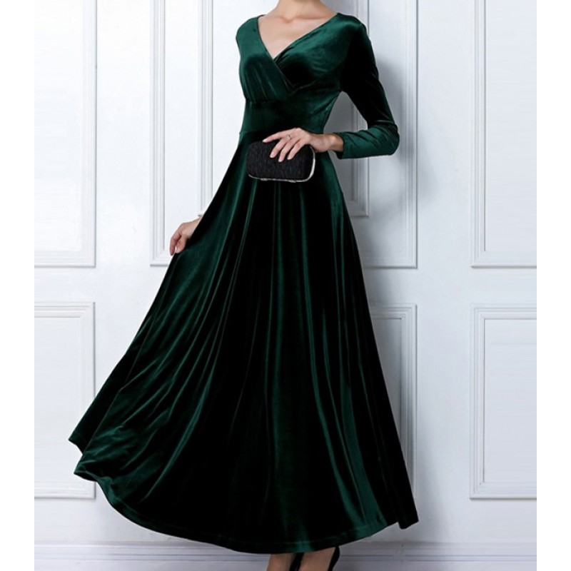green a line dress with sleeves