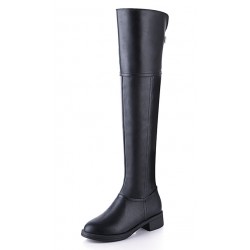 Black Sexy Long Knee Rider Flats Boots Shoes