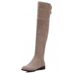 Khaki Suede Long Knee Rider Boots Shoes