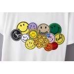 Black White Colorful Smile Happy Faces Short Sleeves T Shirt Top