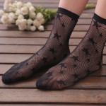 Black Lace Fish Net Fishnet Stars Lolita Ankle Short Socks