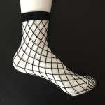 Black Giant Fish Net Fishnet Lolita Punk Rock Gothic Ankle Socks