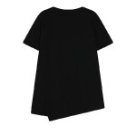 Black White Fake Peeing Embroidery Harajuku Funky Short Sleeves T Shirt