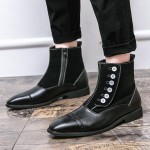 Black Studs Ankle Mens Chelsea Boots Shoes