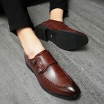 Brown Classic Monk Strap Dappermen Dapper Loafers Shoes