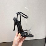 Black Diamantes Butterfly Gown High Stiletto Heels Shoes Sandals 