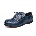 Blue Croc Tassels Bow Mens Prom Loafers Shoes