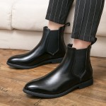 Black Vintage Chelsea Ankle Mens Boots Shoes