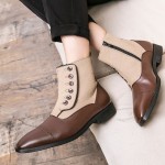 Brown Studs Ankle Mens Chelsea Boots Shoes
