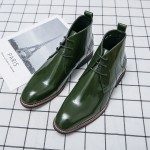 Green Patent Classic Lace Up Ankle Mens Boots Shoes