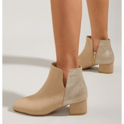 Khaki V Chelsea Funky Ankle Boots Shoes