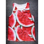 Red Juicy Watermelons Net Sleeveless Mens T-shirt Vest Sports Tank Top