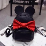 Black Red Giant Bow Mouse Ears Mini Backpack Cross Body Bag