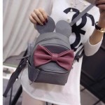 Grey Pink Giant Bow Mouse Ears Mini Backpack Cross Body Bag