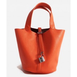 Orange Blue Khaki Blue Padlock Lambskin Bucket Bag Handbag Purse