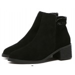 Black Suede Point Head High Heels Ankle Chelsea Boots Shoes