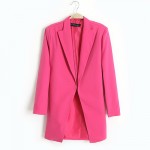 Black Pink Orange Long Sleeves Womens Boyfriend Blazer Suit Jacket Coat