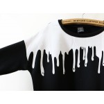 Black White Bloody Paint Drops Long Sleeve Sweatshirts Tops