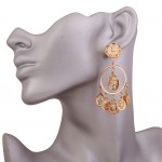 Gold Coins Bohemian Boho Ethnic Glamorous Earrings Ear Drops