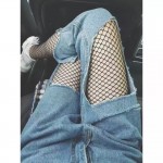 Black Medium Fish Net Fishnet Lolita Punk Rock Gothic Long Socks Tights Stockings