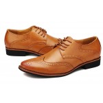 Brown Vintage Leather Lace Up Mens Oxfords Flats Dress Shoes