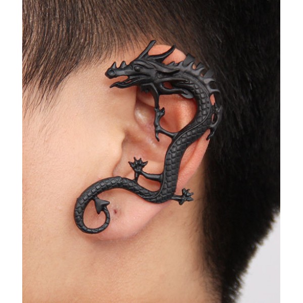 Black Bronze Punk Rock Gothic Earrings Ear Bone Cling 