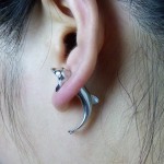 Dolphin Metal Earrings Ear Pins