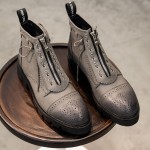 Grey Lace Up Zipper Baroque Dappermen Mens Oxfords Shoes Ankle Boots