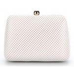 White Vintage Hollow Out Pink Bow Glamorous Evening Clutch Purse Jewelry Box
