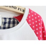 Pink Polkadots Hello Kitty Long Sleeve Fleece Sweatshirts Tops