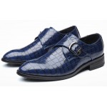 Blue Croc Patent Monk Strap Mens Dappermen Dapper Loafers Shoes