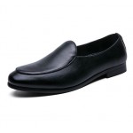 Black Vintage Slip On Loafers Dress Dapper Man Shoes Flats