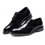 Black Patent Lace Up Wingtip Oxfords Mens Dress Shoes Flats