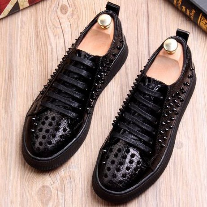mens black spiked shoes