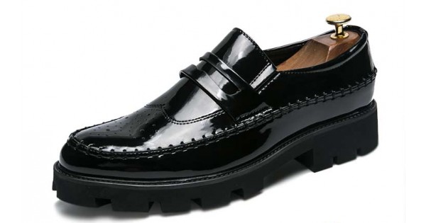 black thick sole shoes