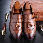 Brown Tassels Croc Mens Loafers Dress Dapper Man Shoes Flats