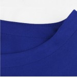 Blue Chiffon Hollow Crop Short Sleeve Blouse Top
