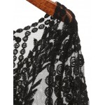 Black Embroideried Bohemia Sheer Lace Layering Blouse Shirt