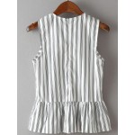White Lines  Stripes Sleeveless Shirt Top