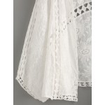 White Bat Sleeve Embroidered Hollow Out Top