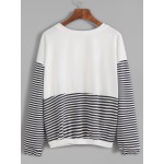 White Black Stripes No. 17 Long Sleeves Sweatshirt