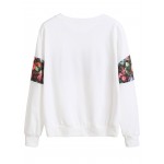 White London Floral Arm Patchwork Sweatshirt